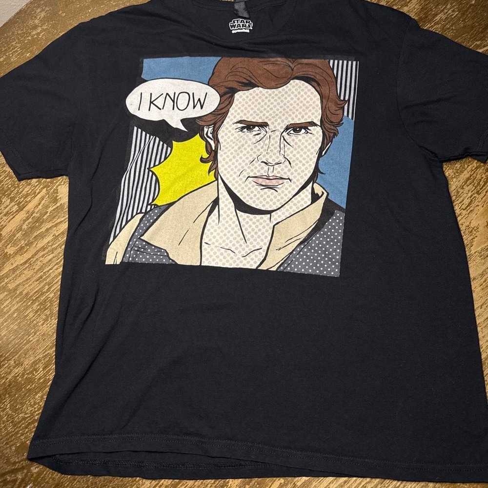 black Star Wars Han Solo graphic tee